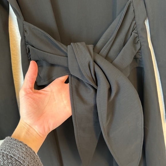 & other stories womens black long Puff Sleeve Knot Tie Mini Dress size 8 - Picture 4 of 11